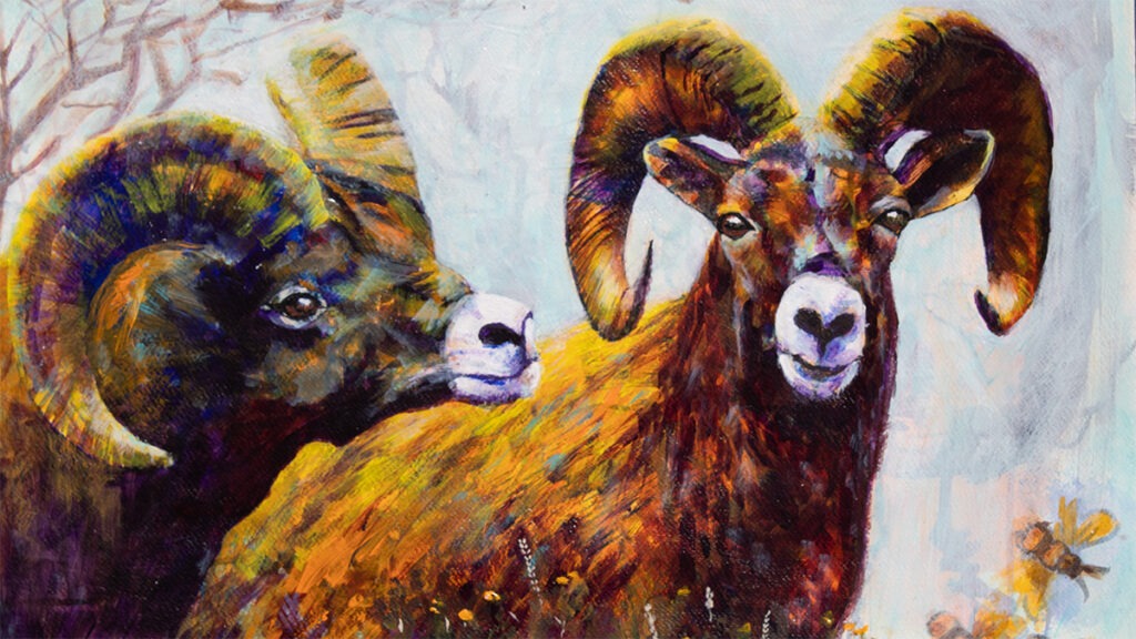 Painting of Two rams